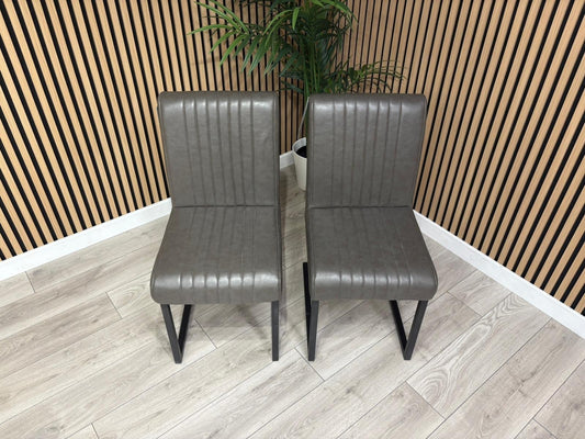 NEXT Sample - RIGA Industrial leather dining chairs