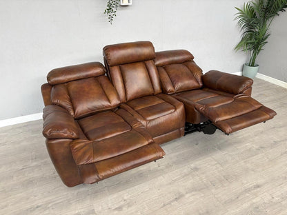 DFS Bravado Leather 3 Seater Sofa, Power Recliners, Fold Down Table - RRP £1,999