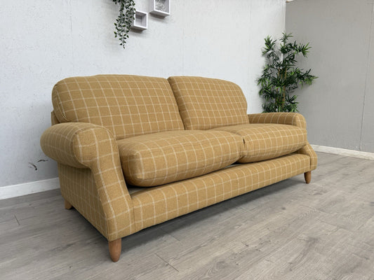 Dunelm - ASHFORD Large 3 Seater Sofa, Check Ochre - RRP £1,049