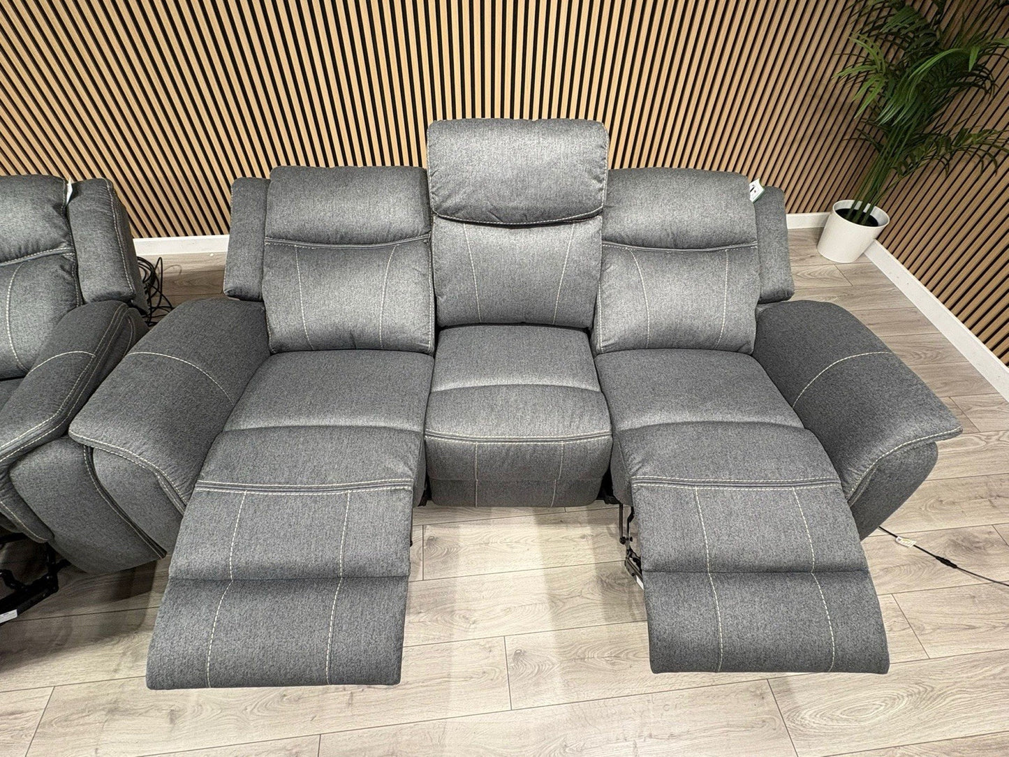Galaxy Fabric 3 Seater + Armchair, Power Recliner Media Sofa Set - RRP £3190