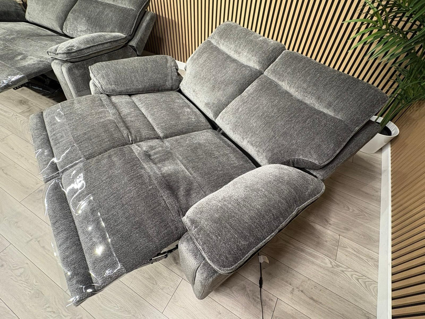 DFS Sample - Cadenza Style Fabric 3 + 2 Seater Power Sofa Set - RRP £2898