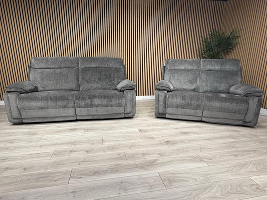 DFS Sample - Cadenza Style Fabric 3 + 2 Seater Power Sofa Set - RRP £2898