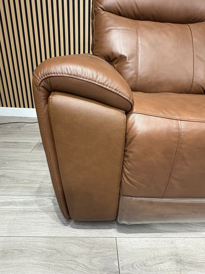 DANETTI Leather 3 Seater Sofa + Armchair Power Recliner Set - RRP: £3298