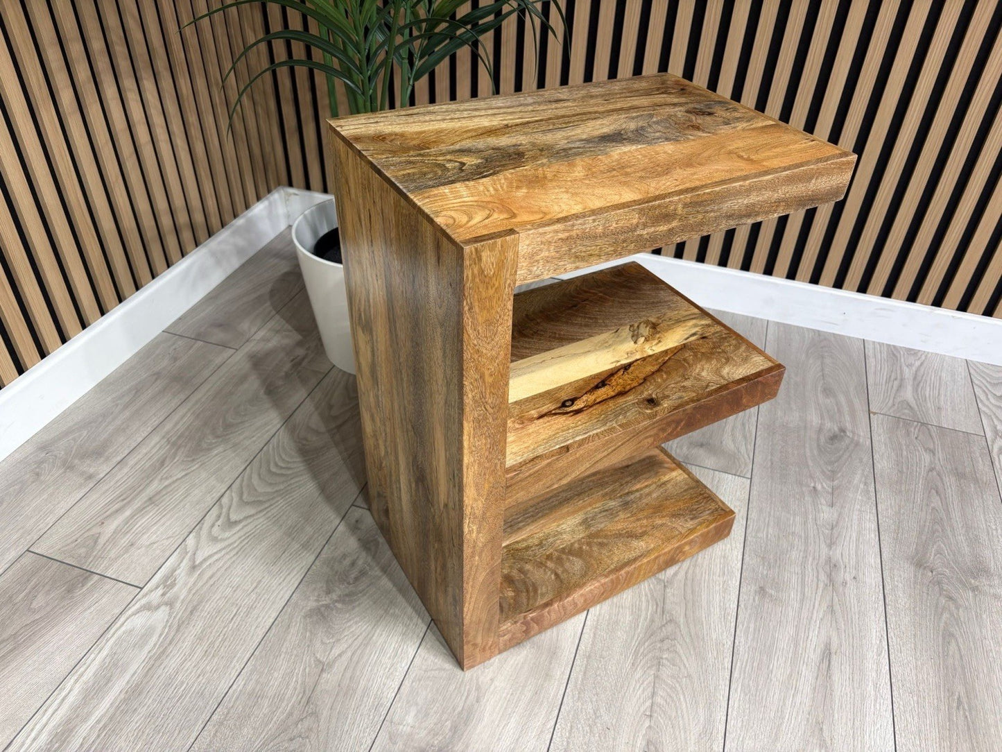 NEXT Sample - Cuba Mango Wood E Shape Shelving Unit - RRP: £459