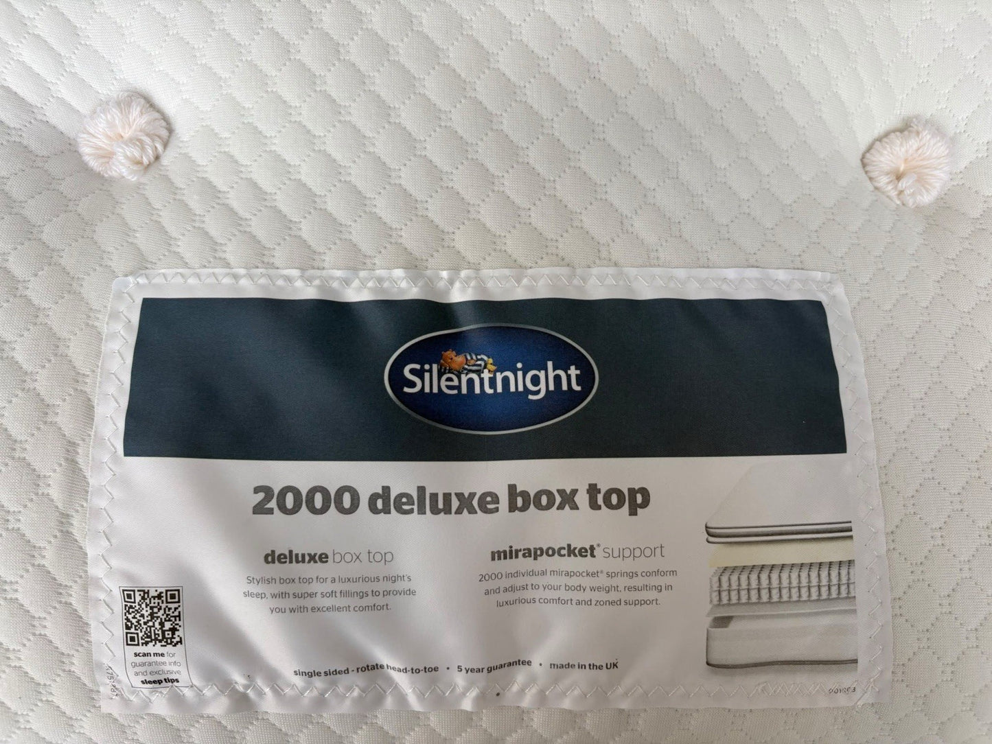 Silentnight 2000 Pocket Deluxe Box Top 5ft Kingsize Mattress - RRP £999
