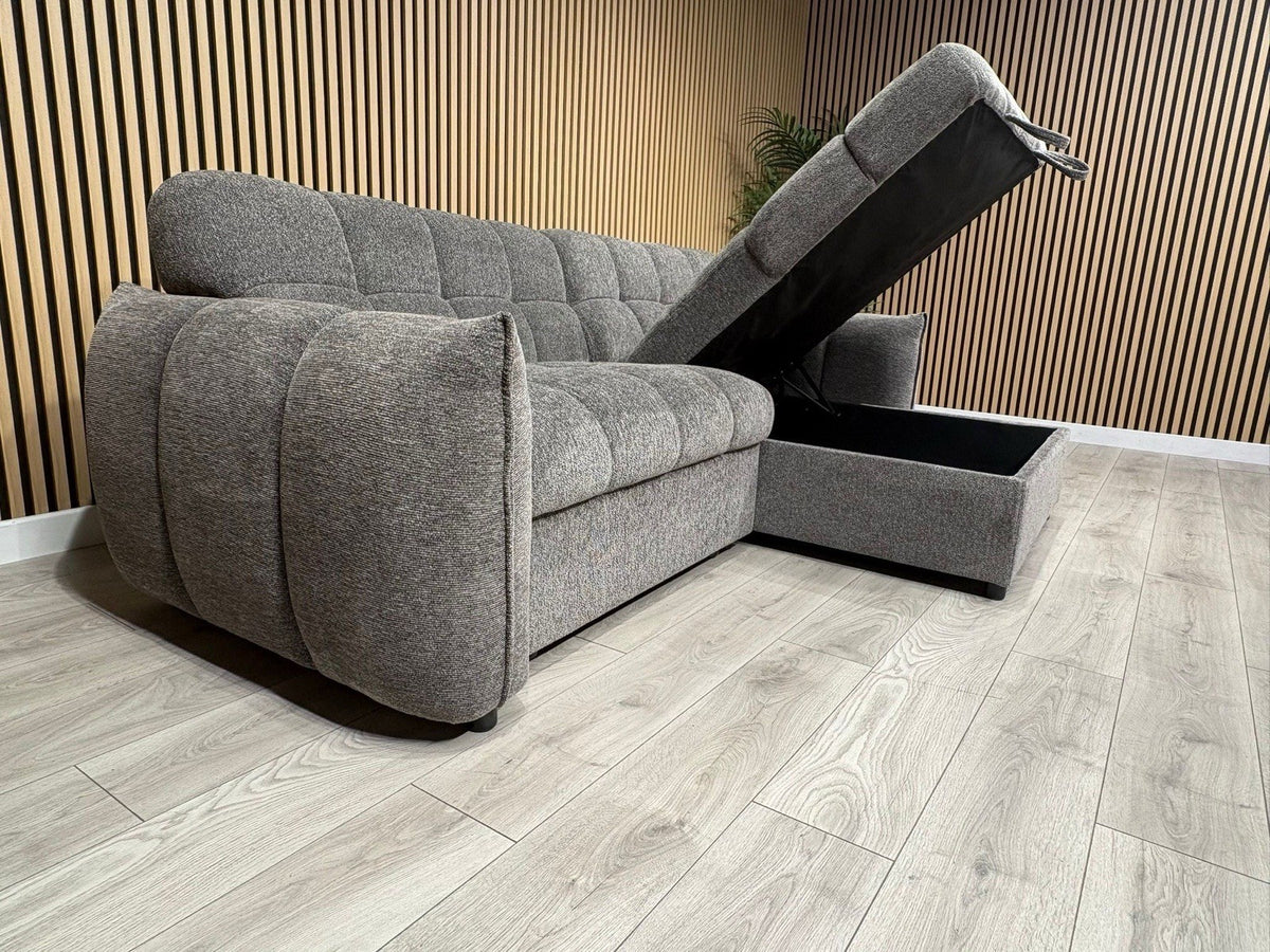 CAMDEN Premium Fabric RHF or LHF Chaise Sofa Bed with Storage - RRP £1595