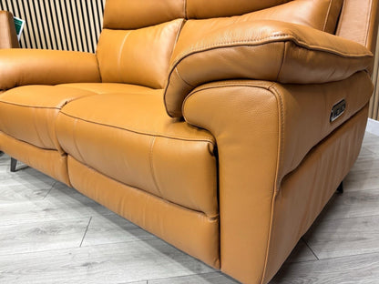 Furniture Village PANACHE Style Leather 3 + 2 Seater Power Recliner Sofa Set