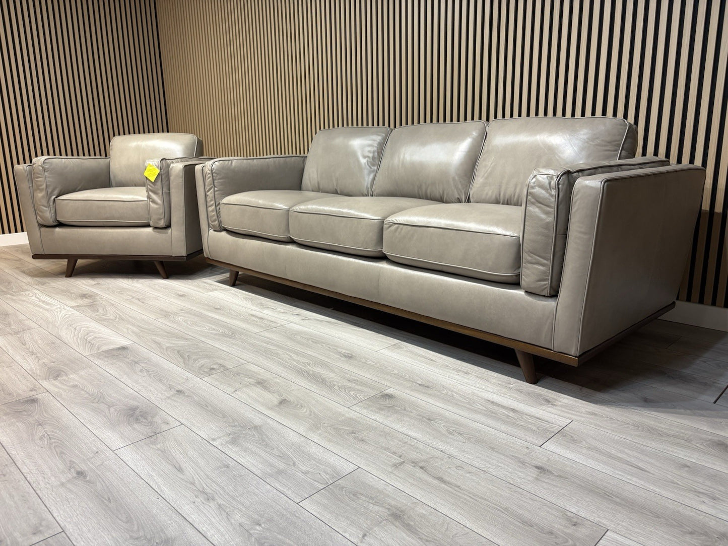 John Lewis Sample VALENCIA 3 Seater + Armchair Leather Sofa Set - RRP £4,198