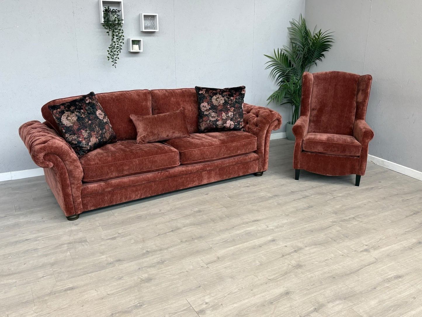 Victoria Fabric 4 Seater Sofa + Wingback Chair Set - RRP £3598