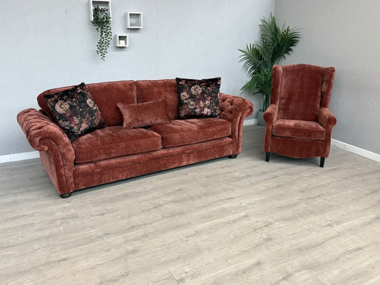 Victoria Fabric 4 Seater Sofa + Wingback Chair Set - RRP £3598