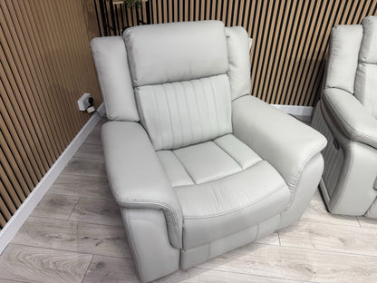 DOMINO Leather 3 Seater Sofa + 2 x Armchairs Set, Power Recliners - RRP £3,495
