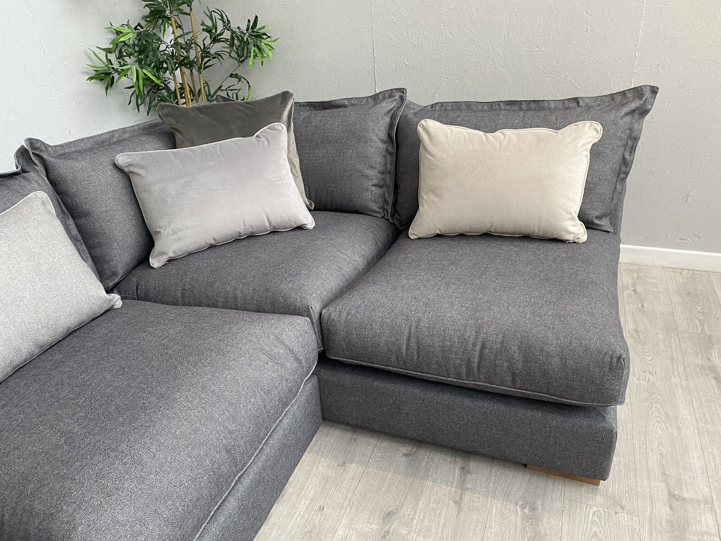 Sofology - GAIA Fabric RHF Open End Corner Sofa, Grey Slate Mix - RRP £3,499