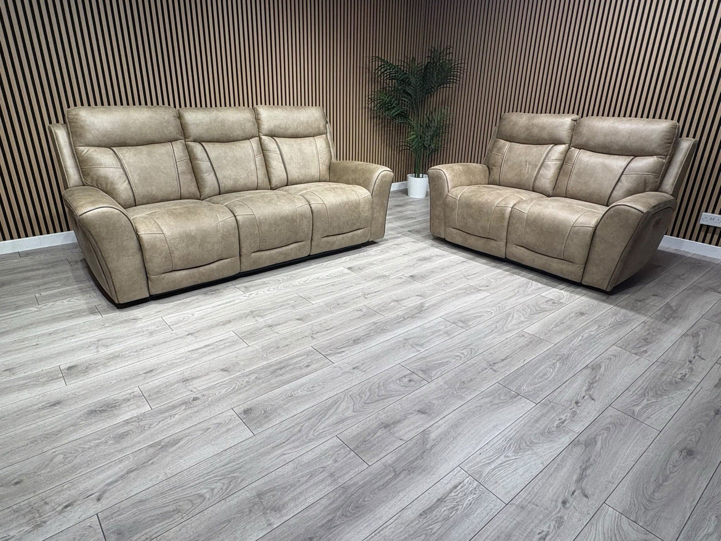 DFS 3 Seater + 2 Seater Fabric Power Recliner Sofa Set - RRP £3698