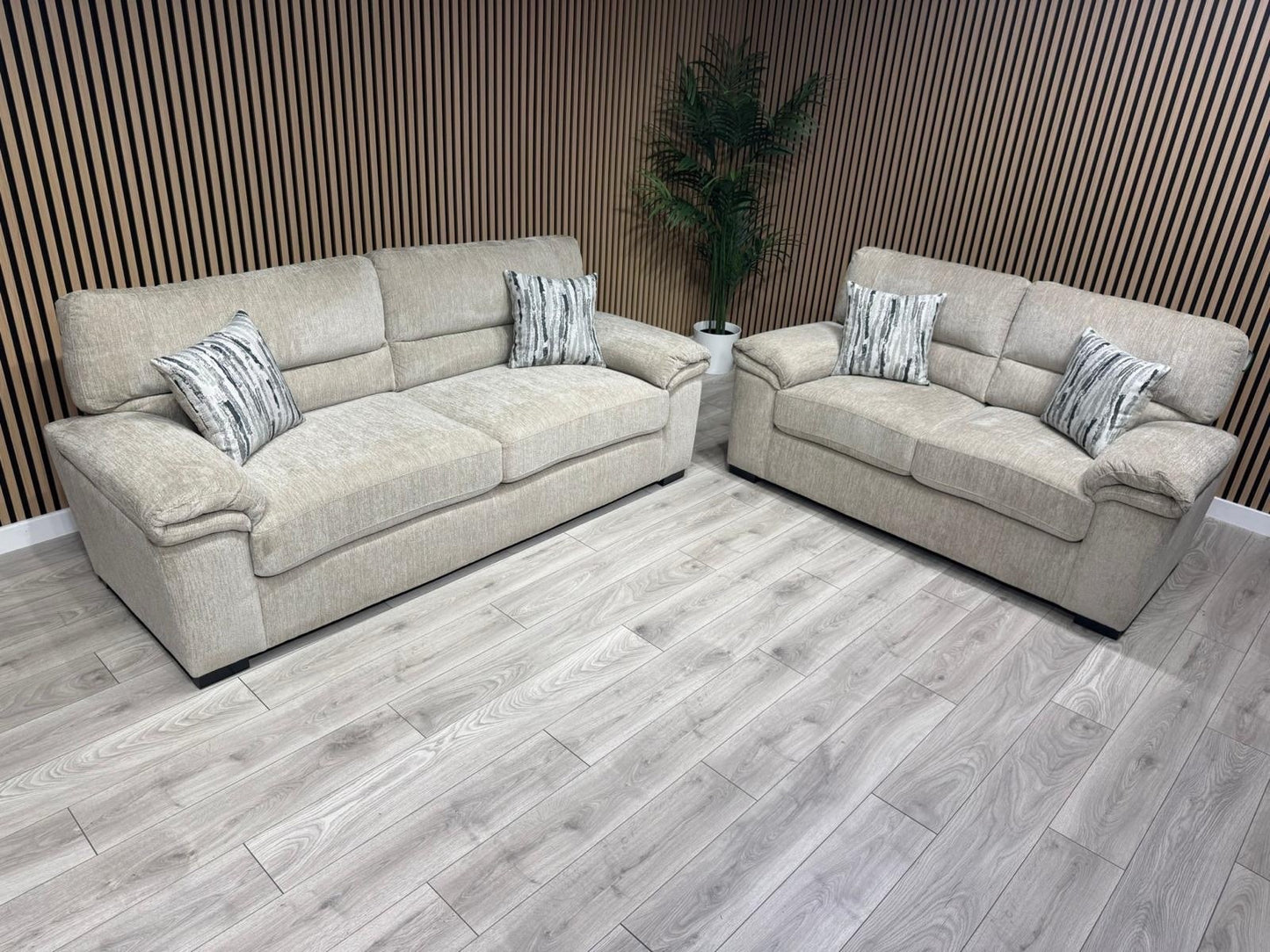 DFS Sample - DEXTER 3 Seater + 2 Seater Sofa Set, Formal Back - RRP £1,898