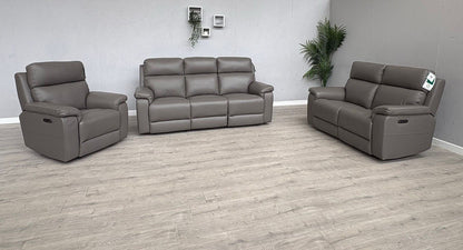 Furniture Village RAVEN Leather 3 + 2 Seater + Armchair Power Recliner Sofa Set