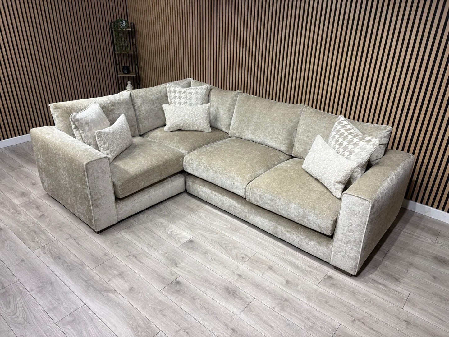 Ashley Manor ADISA Fabric LHF Corner Sofa Set, Pebble - RRP £2,999