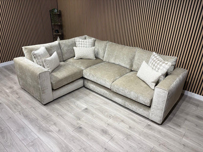 Ashley Manor ADISA Fabric LHF Corner Sofa Set, Pebble - RRP £2,999