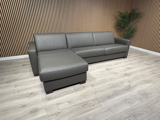 F.V Nicoletti Alcova 3 Seater Leather Sofa Bed with Storage Chaise RRP £4495