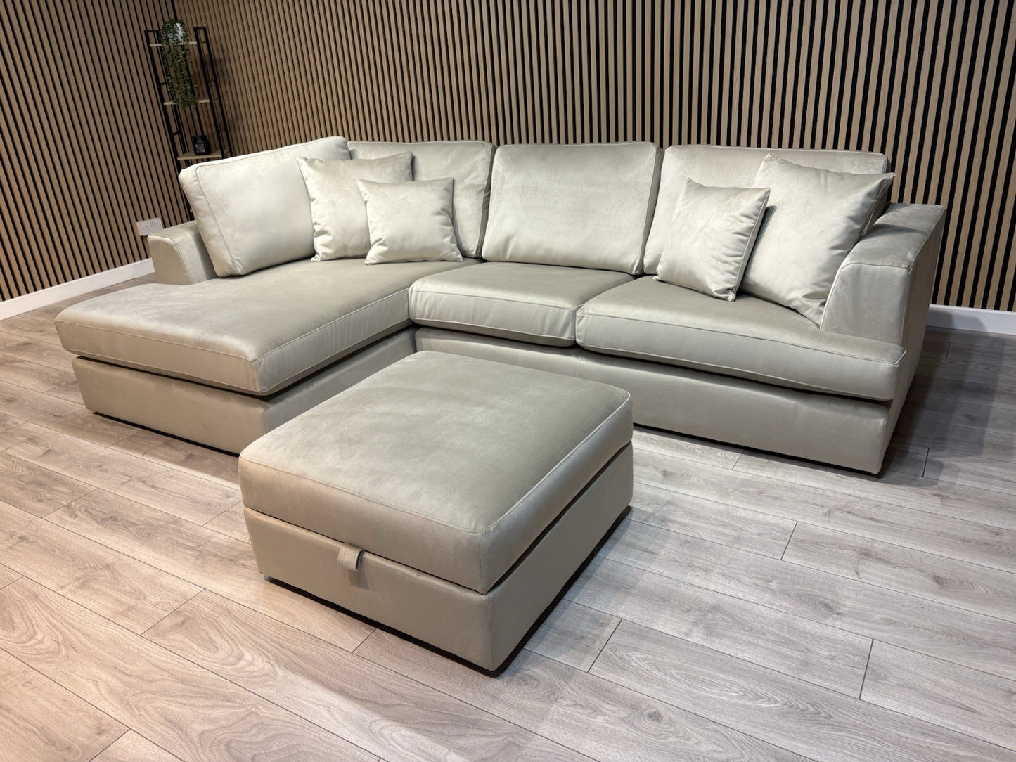 NEXT - STRATUS Fabric LHF Corner Chaise Sofa + Footstool - RRP £2,698
