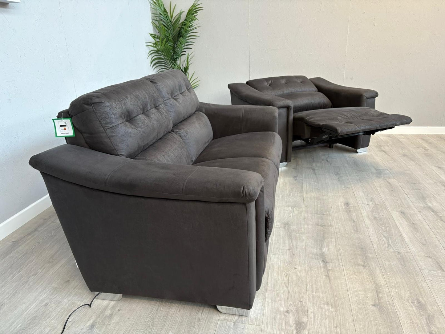 DFS - La-Z-Boy NEW HOLLYWOOD Fabric 2 Seater Sofa + Cuddler Armchair, Power