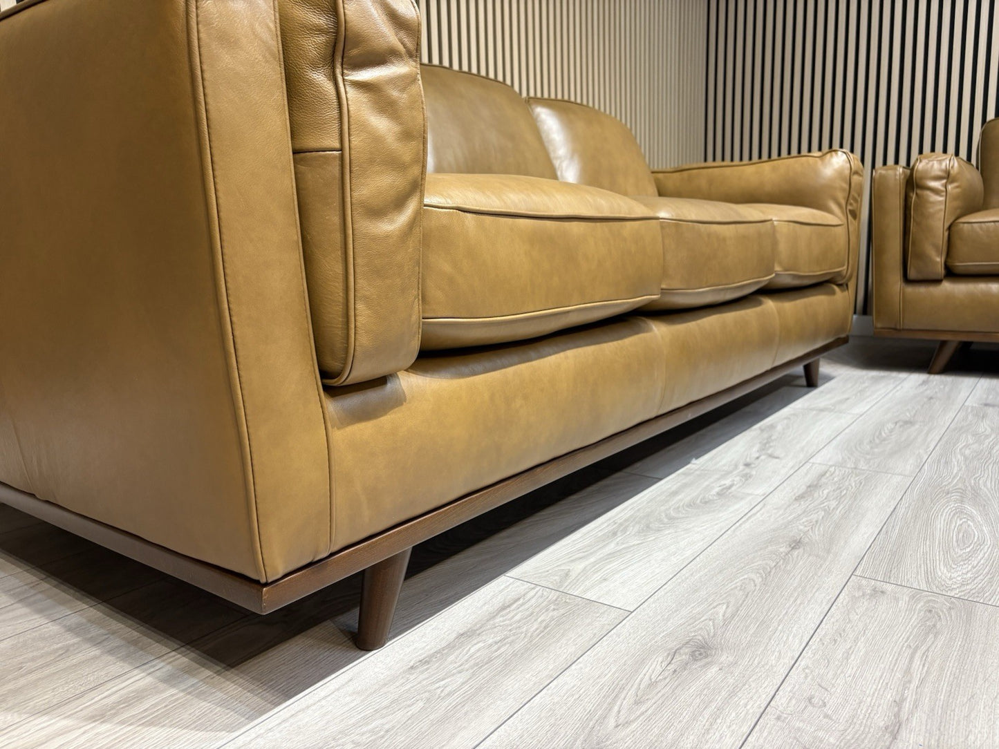 John Lewis Sample VALENCIA Leather 3 Seater Sofa, Caramel - RRP £2299