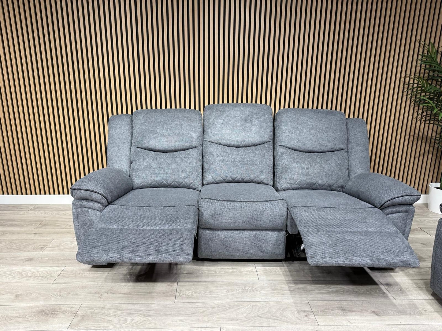 Very Myra 3 Seater Fabric Manual Recliner Sofa Grey