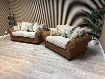 DARWIN Fabric Scatter Back 3 Seater + 2 Seater Sofa Set - RRP £2,598