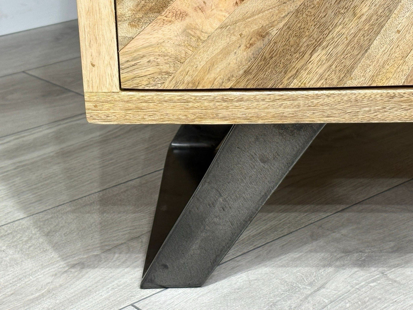 NEXT Sample - Geo Mango Wood Hall Cabinet - RRP: £895
