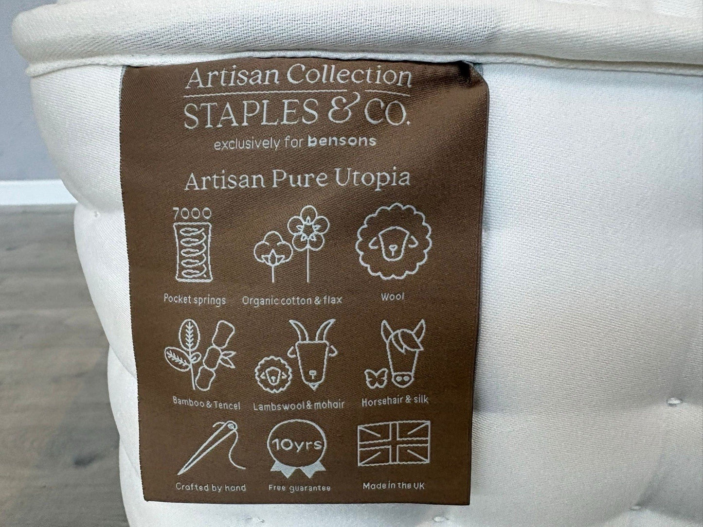 Staples and Co. Artisan UTOPIA 5ft Kingsize Zip & Link Mattress - RRP £2,699
