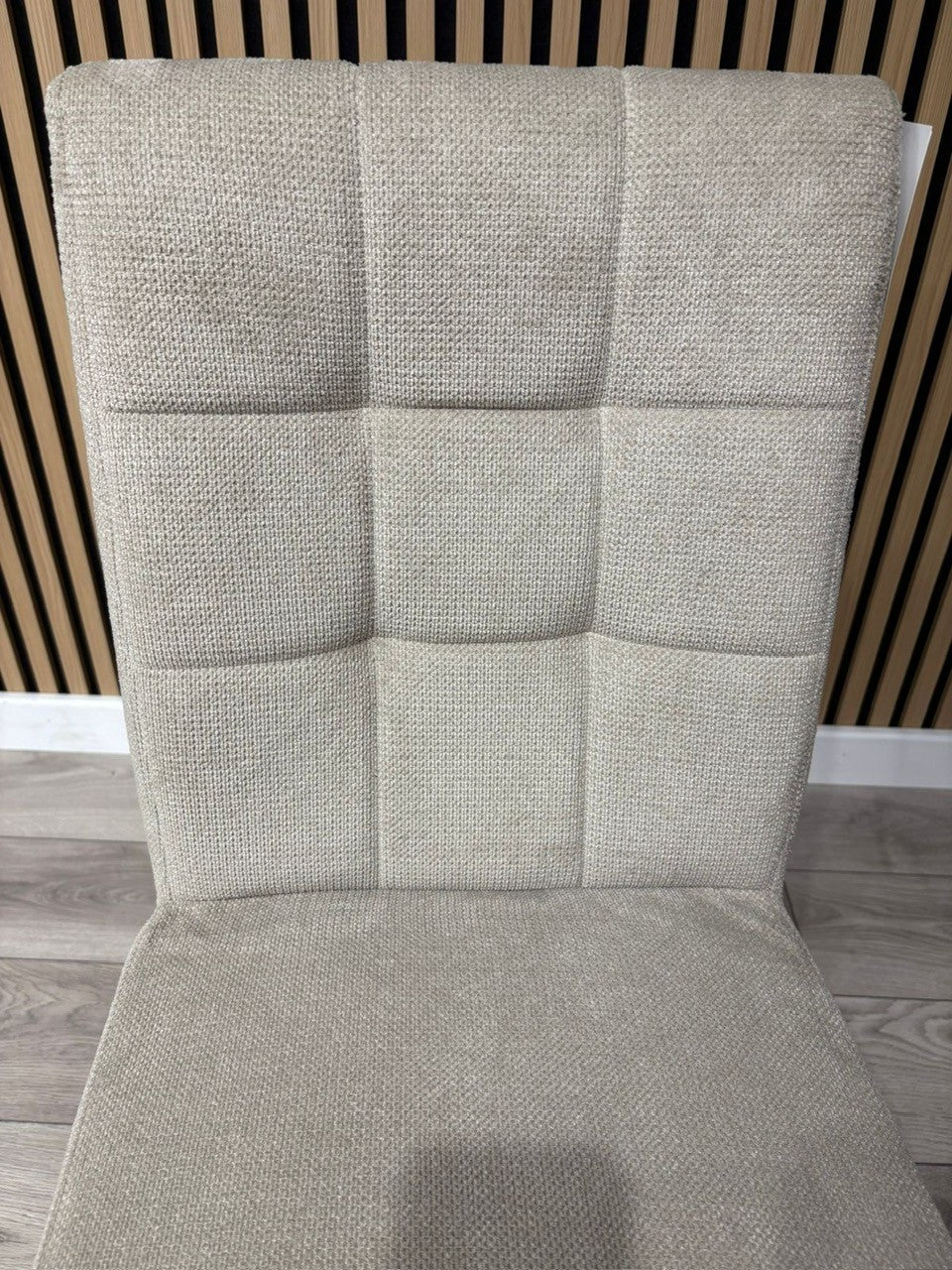 NEXT Sample - Flax Waffle Natural Fabric Dining Chairs
