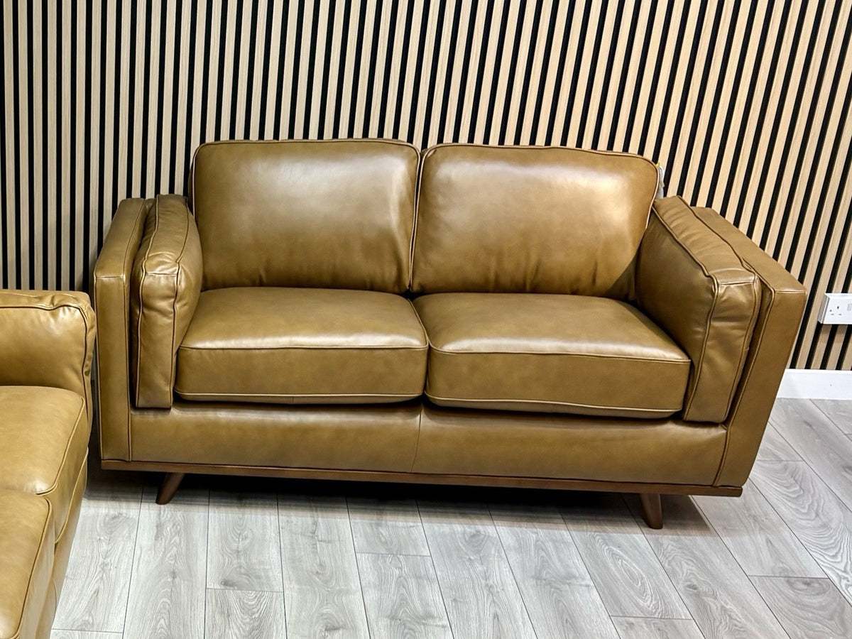 John Lewis Sample VALENCIA 2 Seater Leather Sofa, Caramel - RRP £2099
