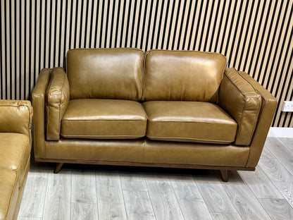 John Lewis Sample VALENCIA 2 Seater Leather Sofa, Caramel - RRP £2099