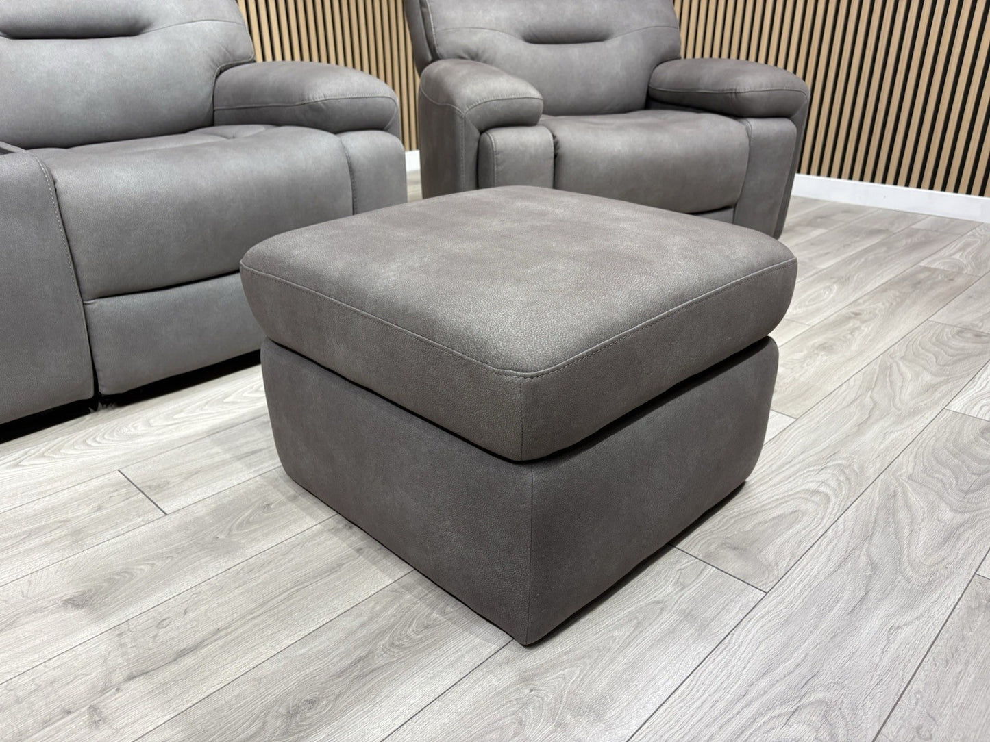 F. Village CINEMAX Fabric 2 Seater Media Sofa, Media Armchair + Stool RRP £4,385