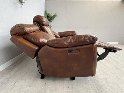 DFS Bravado Leather 3 Seater Sofa, Power Recliners, Fold Down Table - RRP £1,999