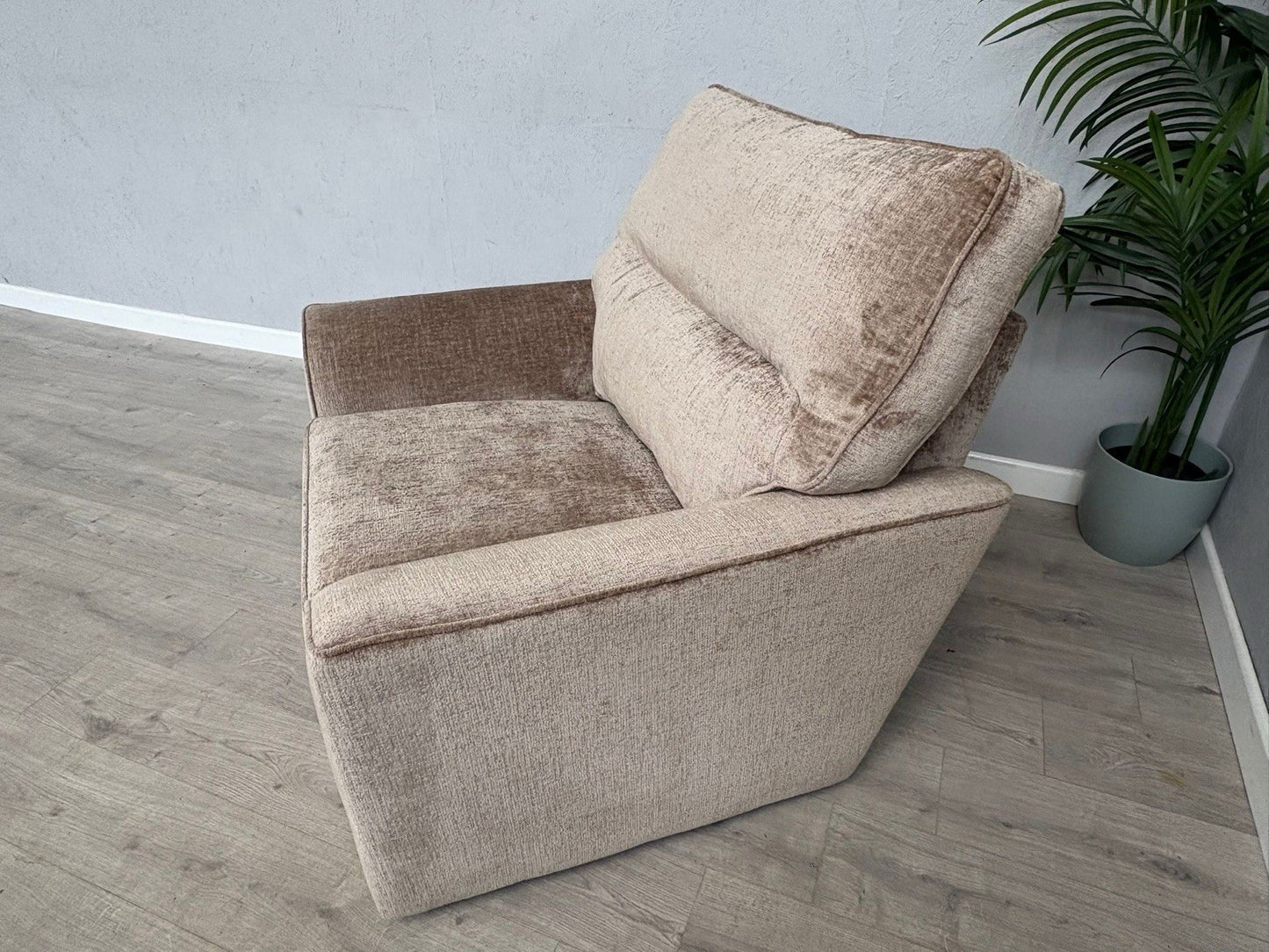 NEXT - Stamford Fabric Armchair, Plush Chenille Mid Natural - RRP £750