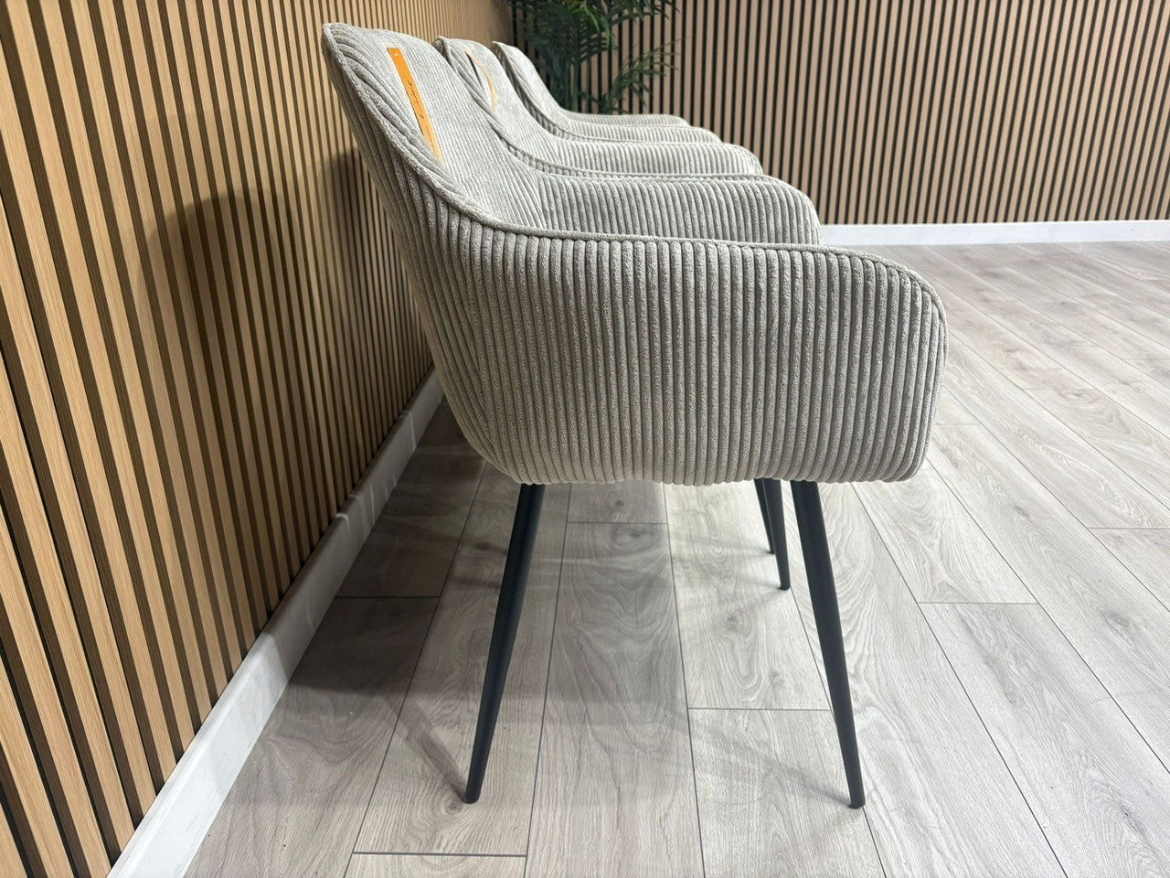 NEXT Sample - Light Grey Corduroy Dining Chairs