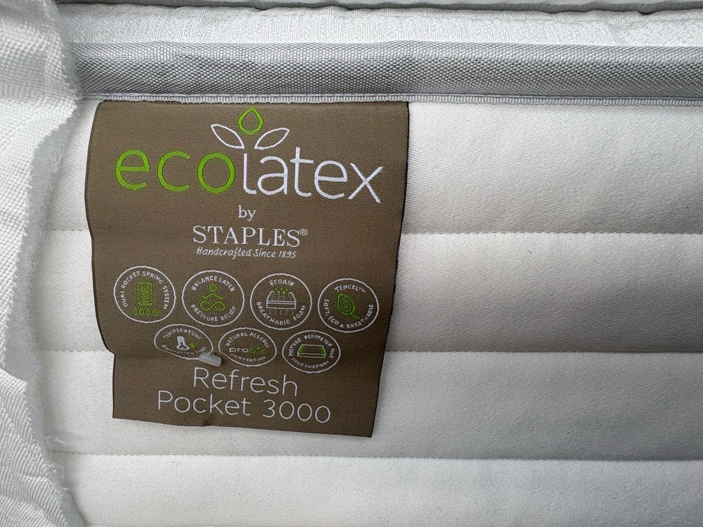 Staples Eco Latex Refresh Pocket 3000 6ft Superking Mattress - RRP £1,799