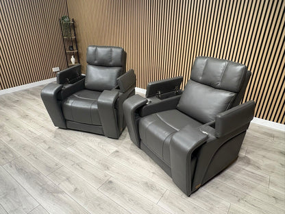 SCS Adstock x2 Leather Power Recliner Chairs with Power Head Tilt RRP £2258