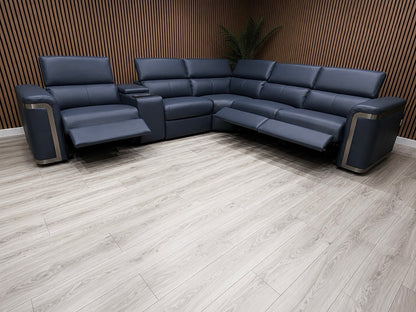 Sofology PLAZA style Leather 2c2 Power Recliner Sofa + Console - RRP £4699