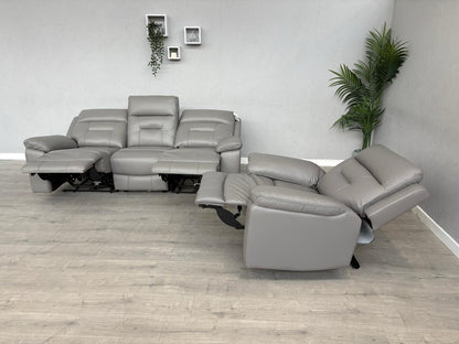 DFS Braylan Leather 3 Seater + Armchair, Power Recliner Sofa Set - RRP £2,248