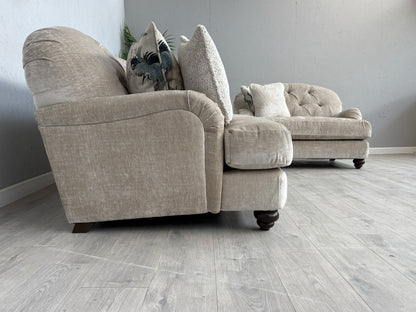 Alexander & James Fabric 3 Seater Button Back Sofa + Love Chair - RRP £3,298