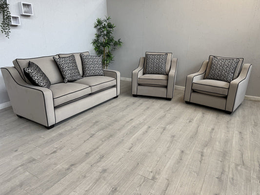 Furniture Village CELINE Fabric 3 Seater Sofa + 2 x Armchairs - RRP £5,685