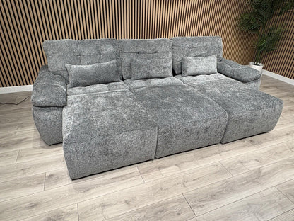 Dallas Electric Power Chaise Grey 3 Seater Sofa Bed - RRP £2500