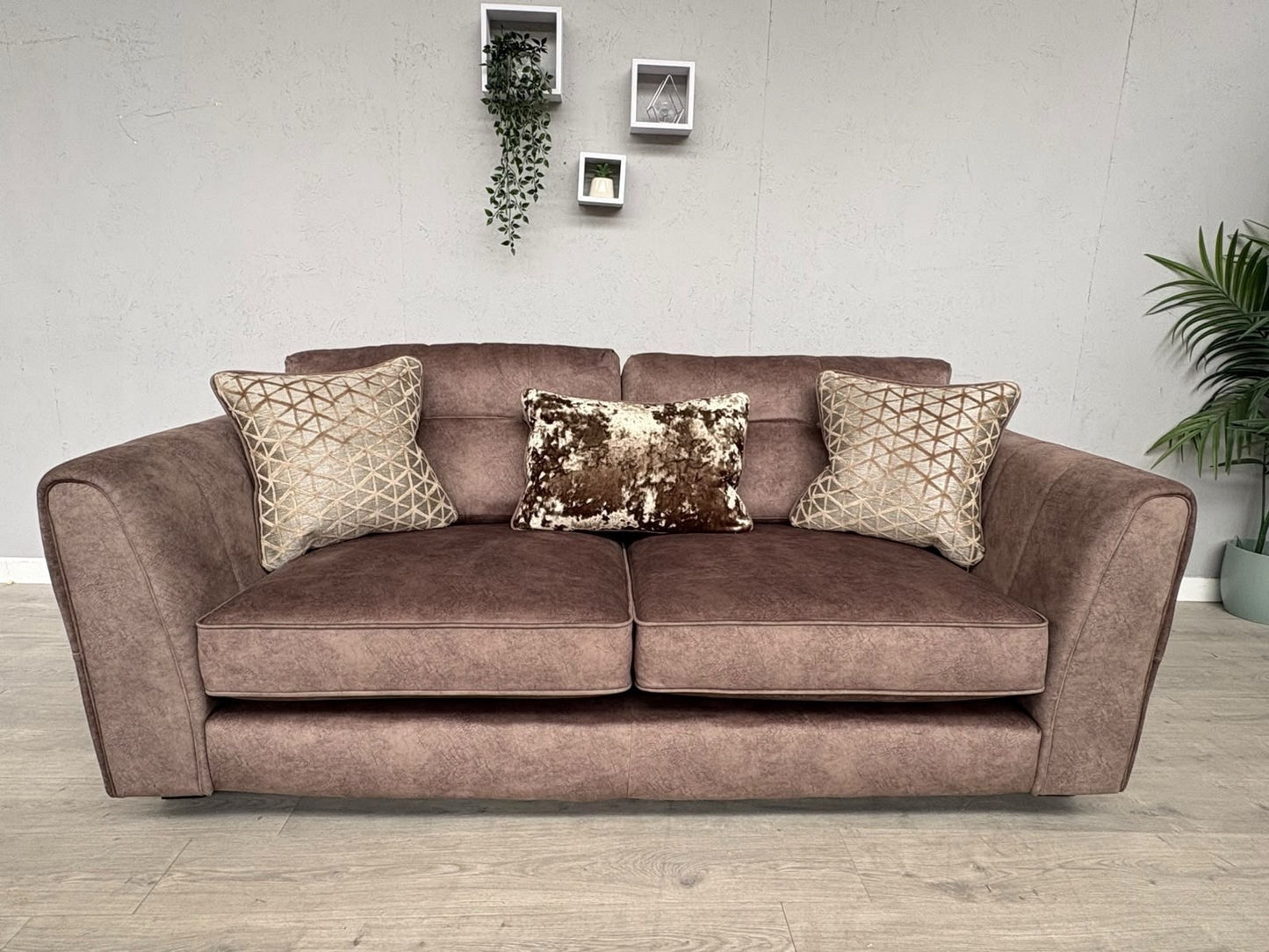 F.V MARIAH 3 Seater Fabric Classic Back Sofa + Storage Footstool - RRP £2590