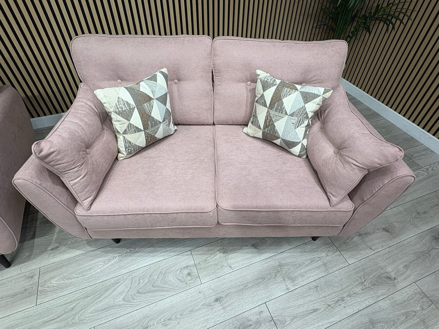 DFS - Zinc 3 & 2 Fabric Seater Sofa Set RRP £1799 Pink