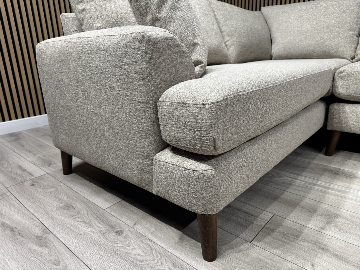 NEXT - Parker Fabric LHF Corner Sofa, Tweedy Chenille Mid Natural - RRP £2,275