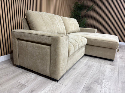 MONACO Premium Fabric RHF or LHF Chaise Sofa Bed with Storage - RRP £1549