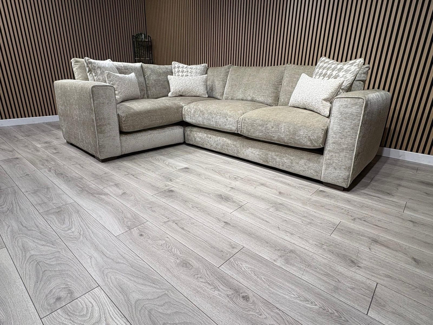 Ashley Manor ADISA Fabric LHF Corner Sofa Set, Pebble - RRP £2,999