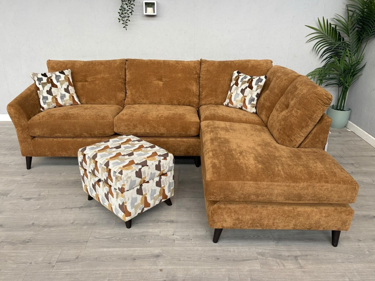 Sofology HALSTON Style Fabric RHF Chaise Corner Sofa + Foostool - RRP £2,898