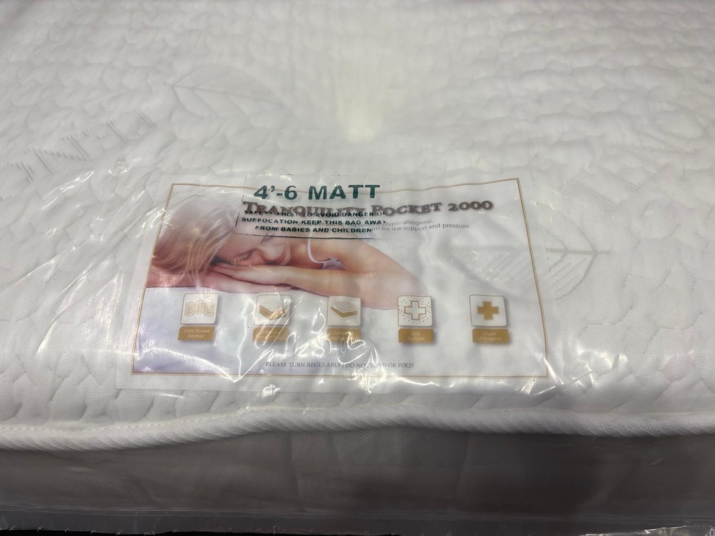 SUPREME Ottoman Divan Set with 2000 Pocket Mattress + Headboard, 4ft 6 Double